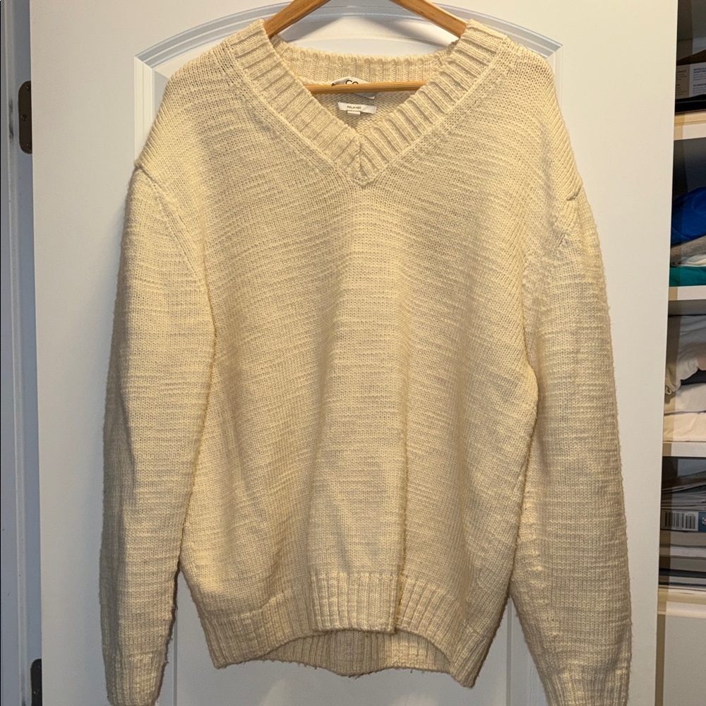 COS  V-Neck Sweater in Cream